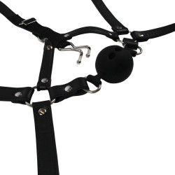 Ouch! Xtreme Bâillon Boule avec Crochet nasal Gag Noise Noir